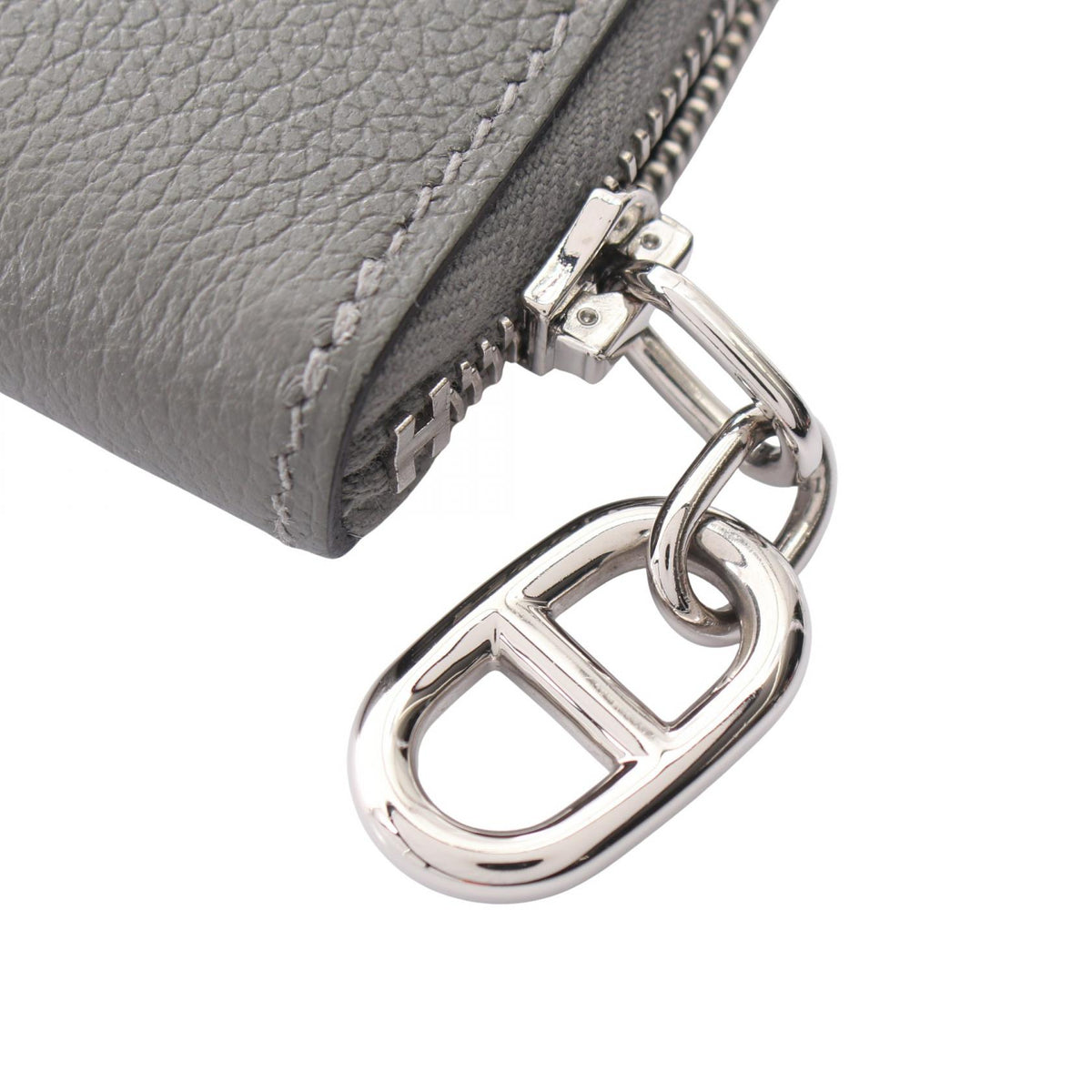 HERMES Zip An Go Chaine d'Ancre Case Gray