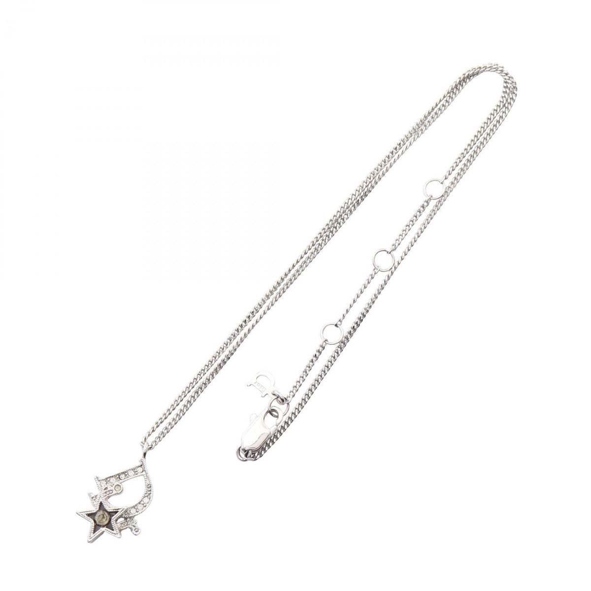 Dior Logo Star Metal Rhinestone Necklace