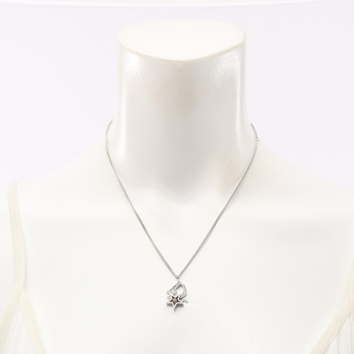 Dior Logo Star Metal Rhinestone Necklace