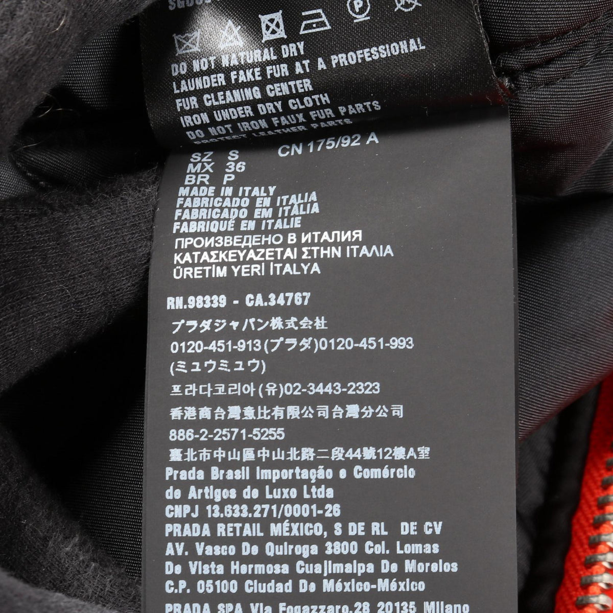 PRADA Re-Nylon MA-1 Bomber Jacket Red Size S