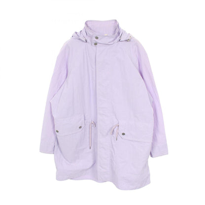 HERMES Hooded Drawstring Nylon Coat Purple Size 50