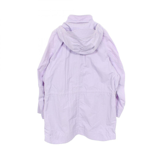 HERMES Hooded Drawstring Nylon Coat Purple Size 50
