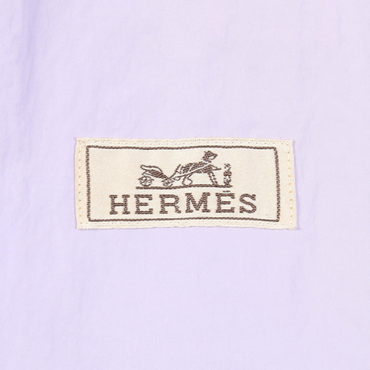 HERMES Hooded Drawstring Nylon Coat Purple Size 50