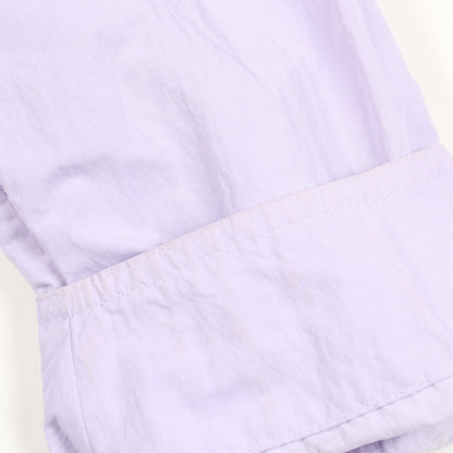 HERMES Hooded Drawstring Nylon Coat Purple Size 50
