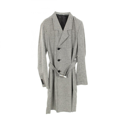 Dior Houndstooth Wool Coat Black Size 44