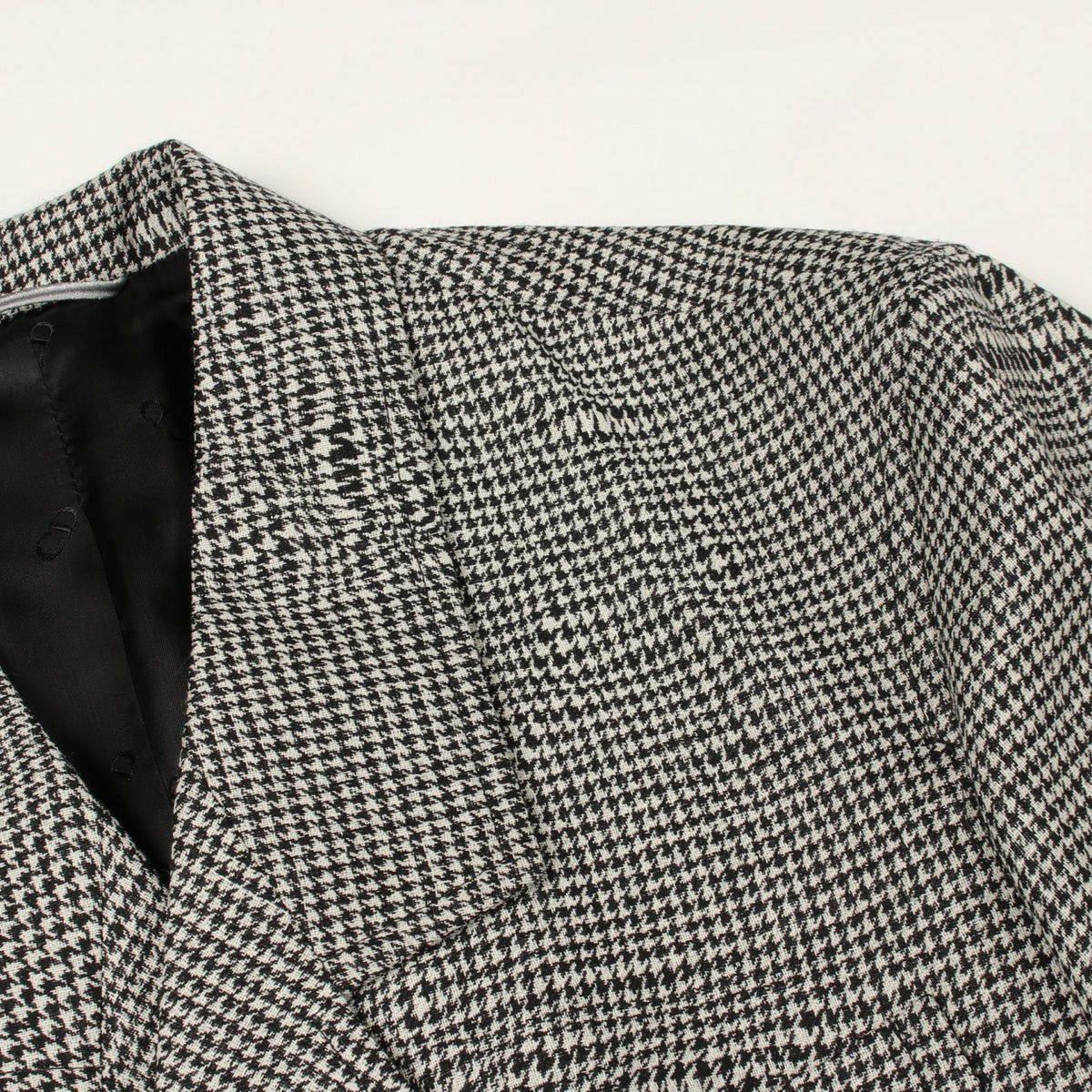 Dior Houndstooth Wool Coat Black Size 44