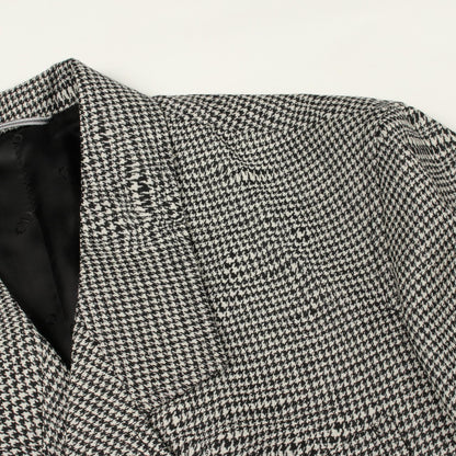 Dior Houndstooth Wool Coat Black Size 44