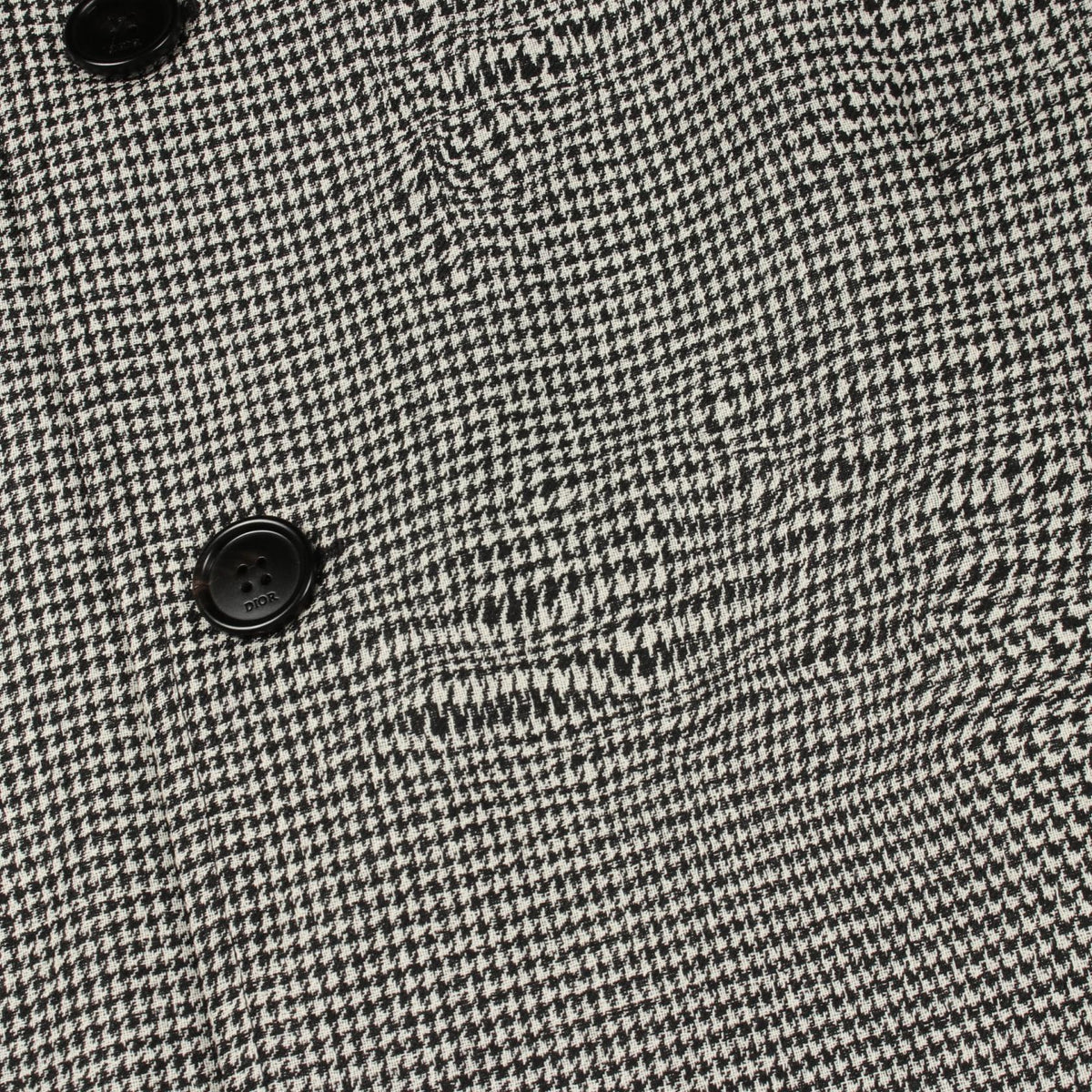 Dior Houndstooth Wool Coat Black Size 44