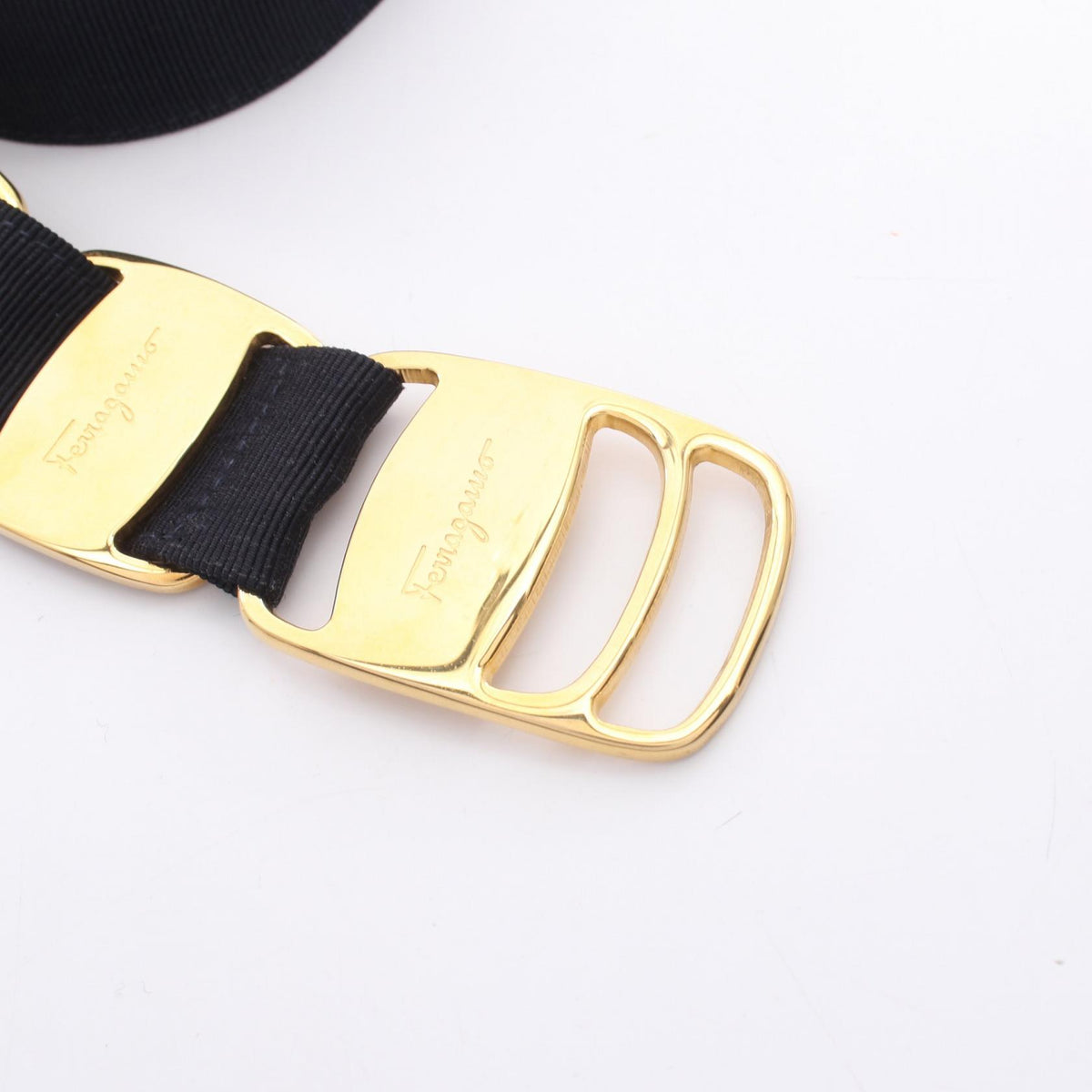 Salvatore Ferragamo Vara Grosgrain Belt Navy Size M