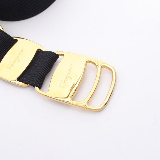Salvatore Ferragamo Vara Grosgrain Belt Navy Size M