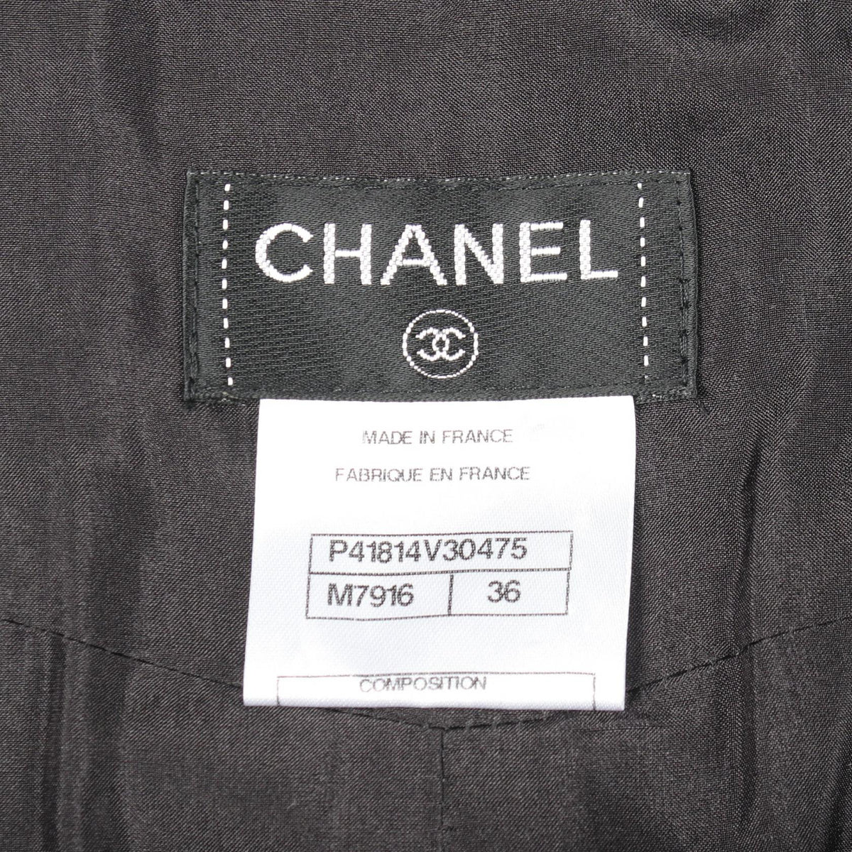 CHANEL Black Wool Coco Mark Check Skirt Size 36