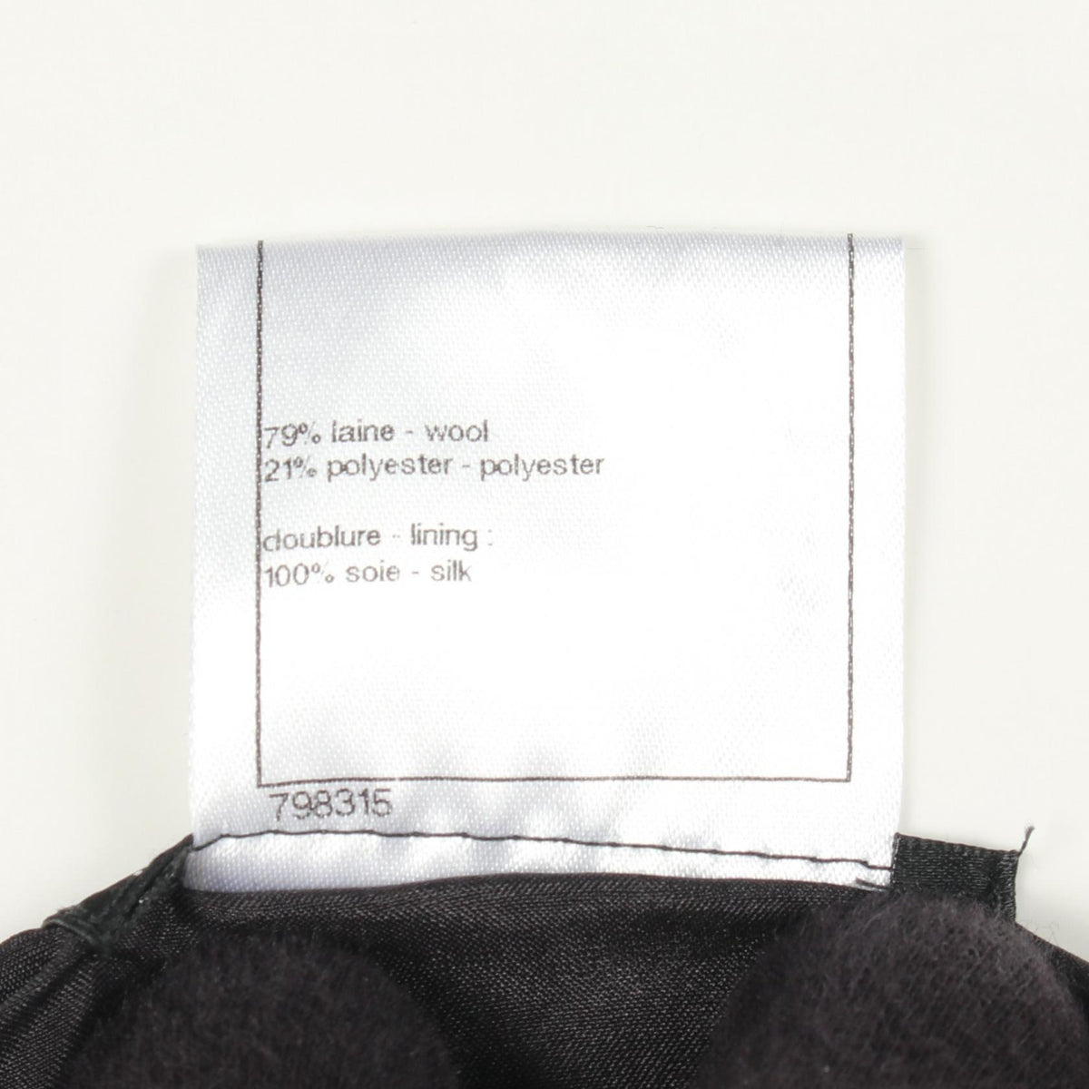 CHANEL Black Wool Coco Mark Check Skirt Size 36