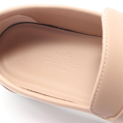 HERMES Game Kelly Buckle Leather Slip-Ons Size 35.5