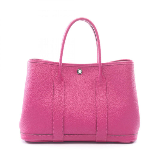 HERMES Rose Pourpre Vache Country Tote Bag