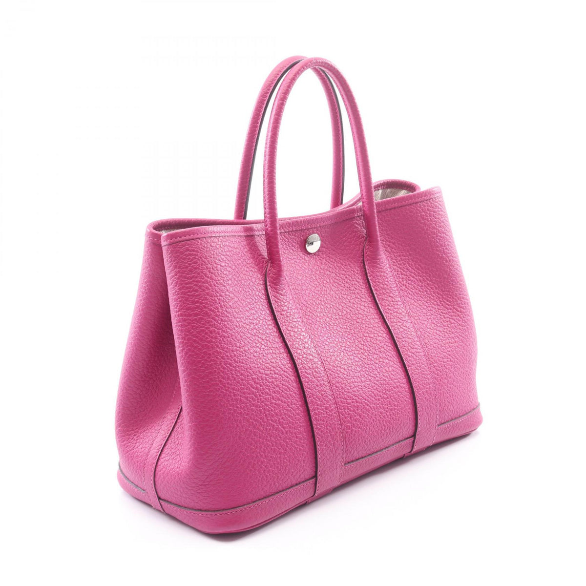 HERMES Rose Pourpre Vache Country Tote Bag