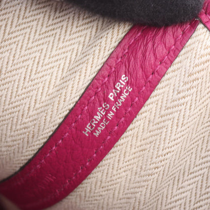 HERMES Rose Pourpre Vache Country Tote Bag