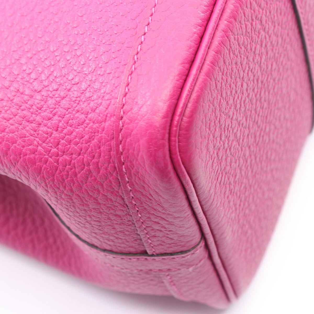 HERMES Rose Pourpre Vache Country Tote Bag