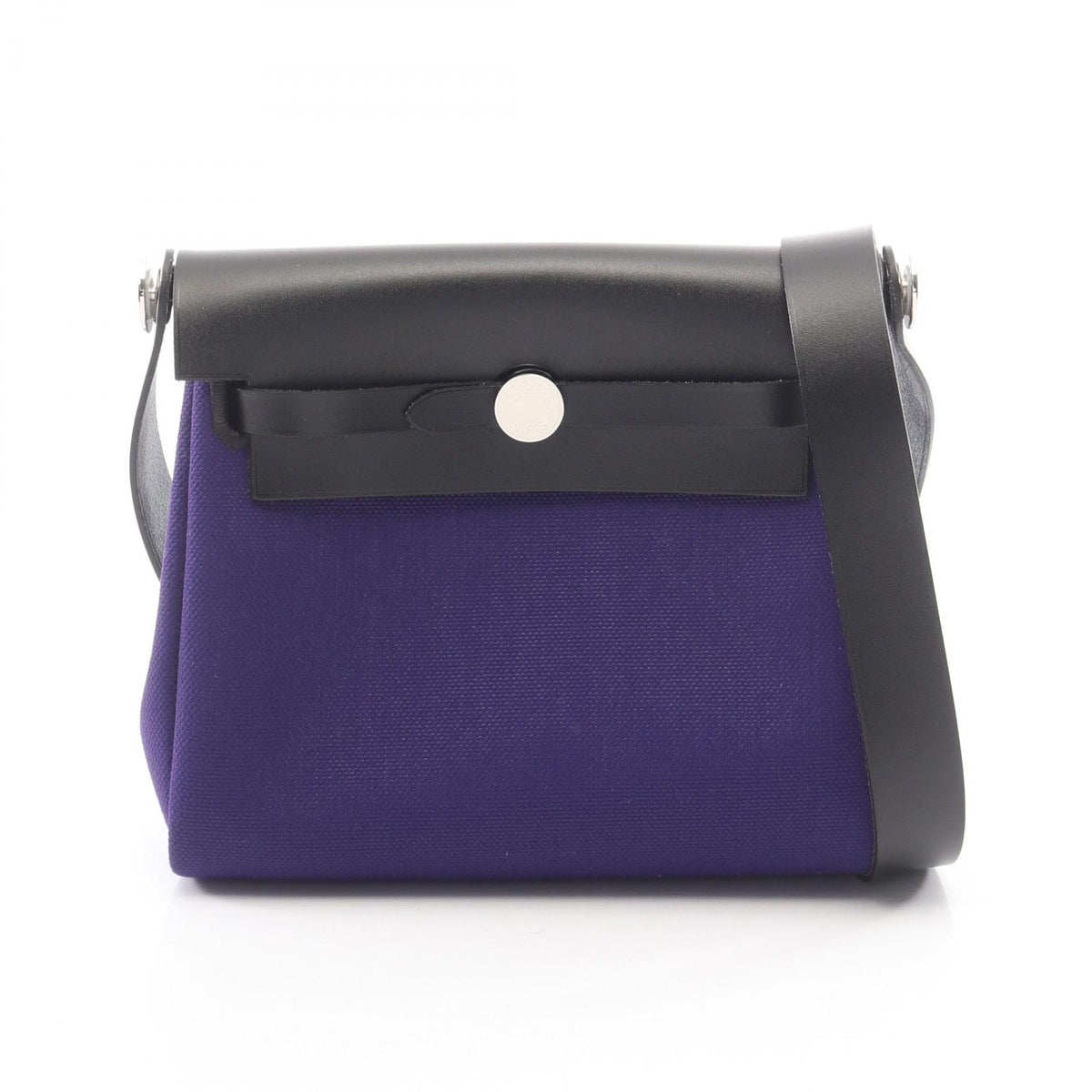 HERMES Herbag Zip Mini Toile Purple Silver Shoulder Bag
