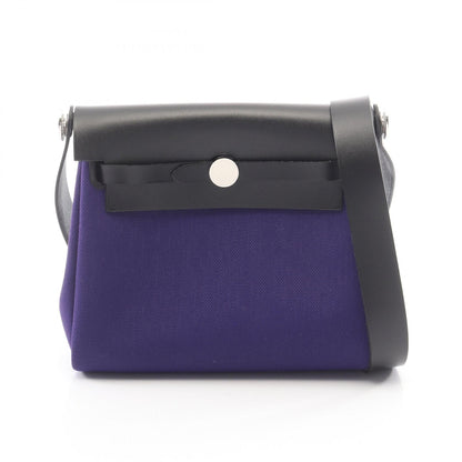 HERMES Herbag Zip Mini Toile Purple Silver Shoulder Bag