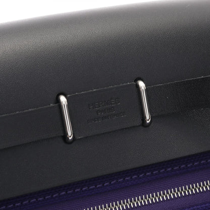 HERMES Herbag Zip Mini Toile Purple Silver Shoulder Bag