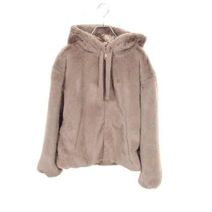 Herno Hooded Eco Fur Polyester Blouson Gray Size 38