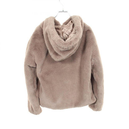 Herno Hooded Eco Fur Polyester Blouson Gray Size 38