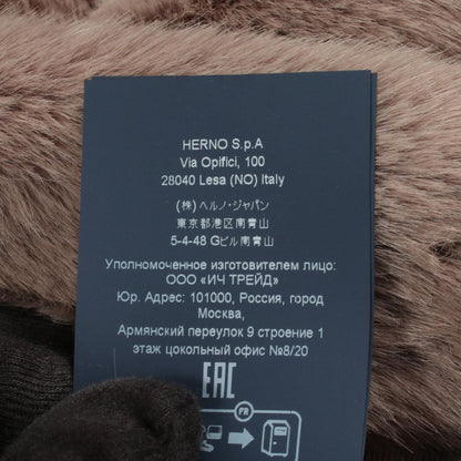 Herno Hooded Eco Fur Polyester Blouson Gray Size 38