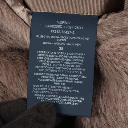 Herno Hooded Eco Fur Polyester Blouson Gray Size 38