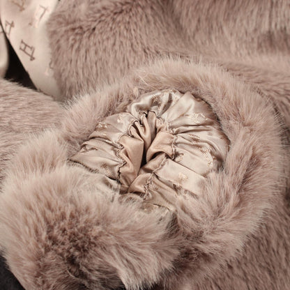 Herno Hooded Eco Fur Polyester Blouson Gray Size 38
