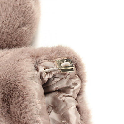 Herno Hooded Eco Fur Polyester Blouson Gray Size 38