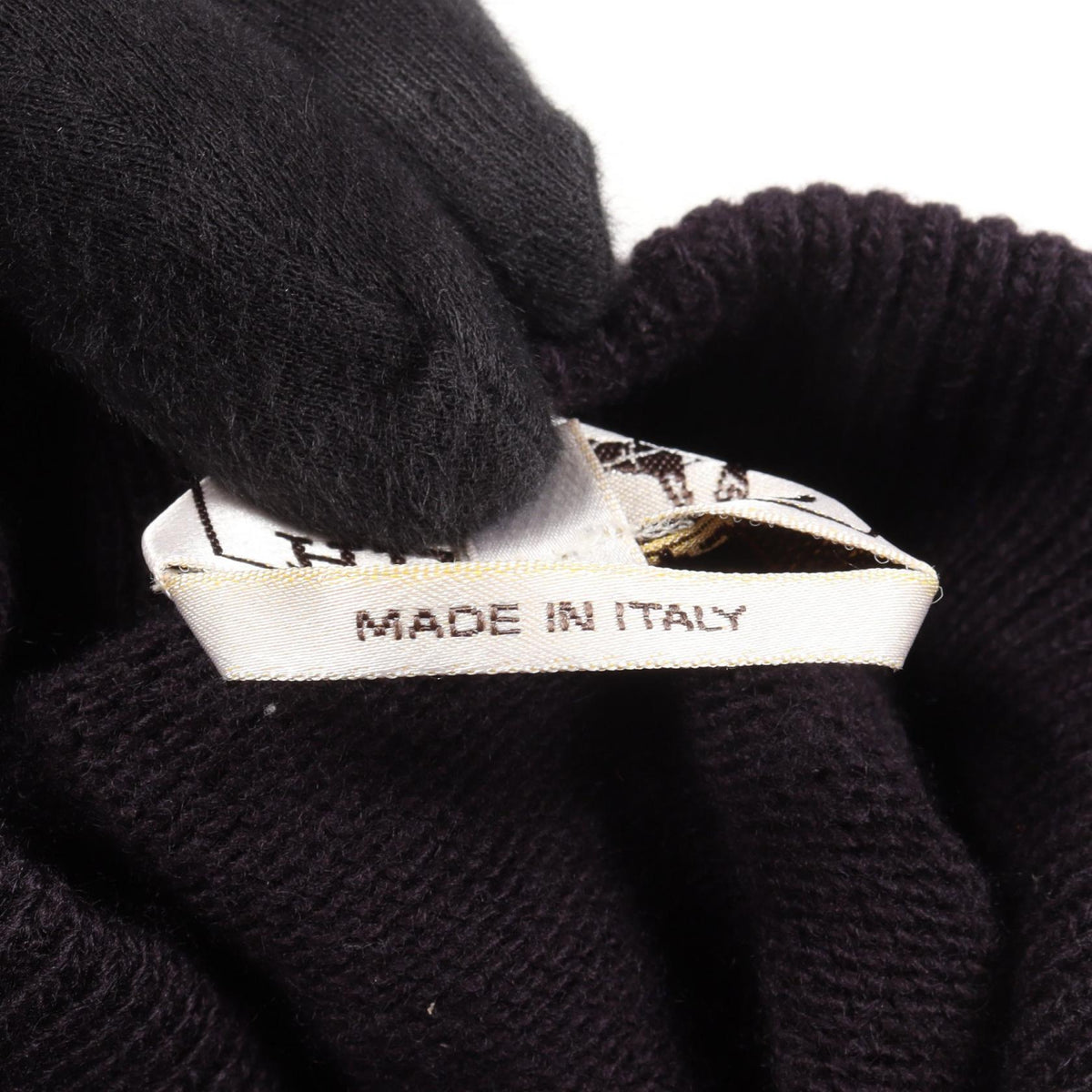 HERMES High-Neck Wool Cashmere Knit Blue Size XL