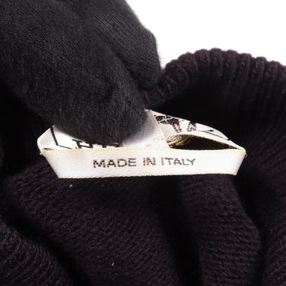 HERMES High-Neck Wool Cashmere Knit Blue Size XL