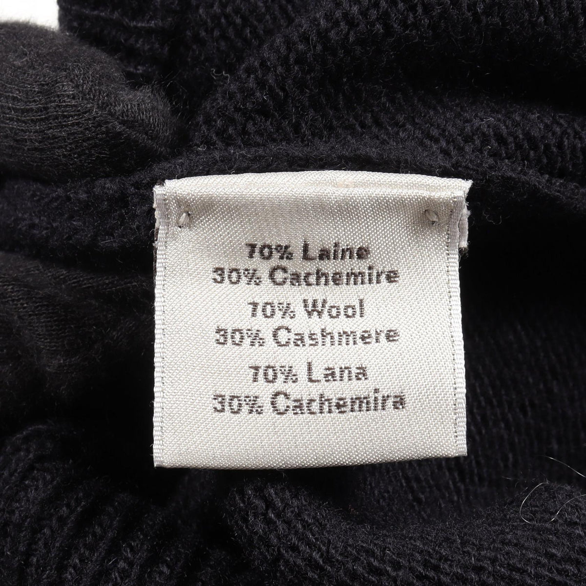 HERMES High-Neck Wool Cashmere Knit Blue Size XL