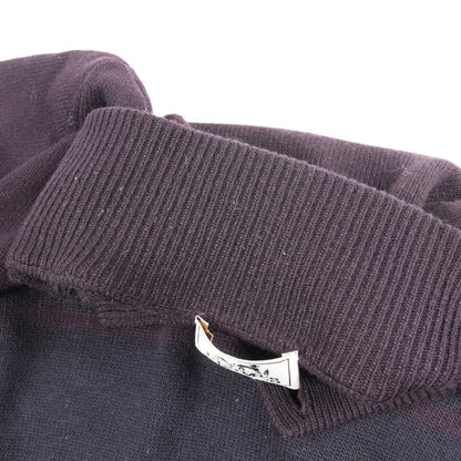 HERMES High-Neck Wool Cashmere Knit Blue Size XL