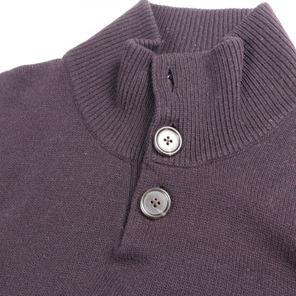 HERMES High-Neck Wool Cashmere Knit Blue Size XL