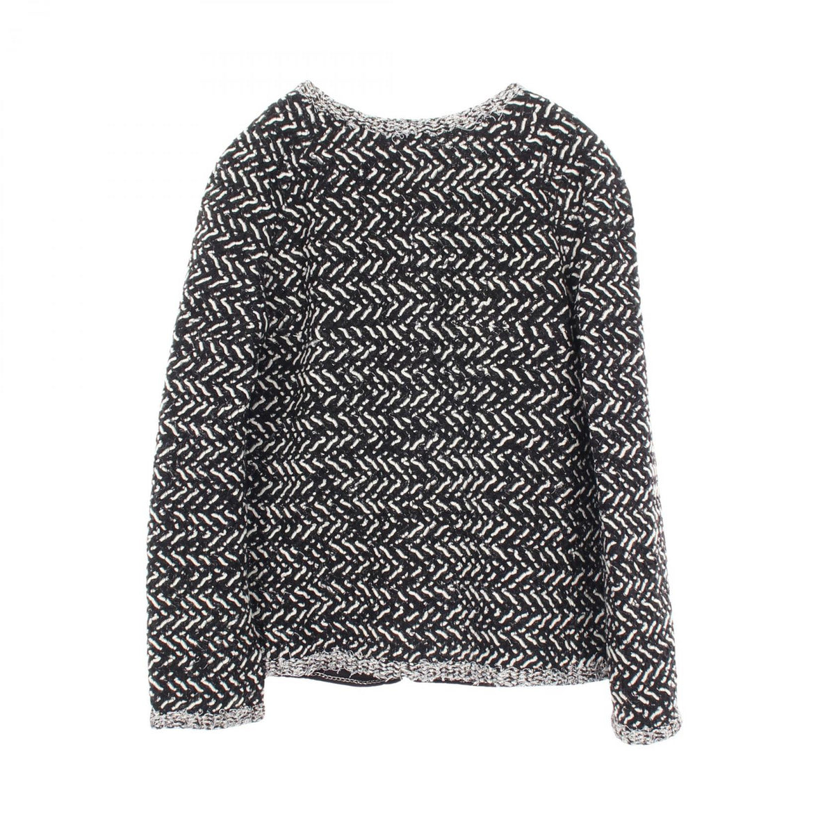 CHANEL Coco Mark Button Collarless Wool Jacket Size 38