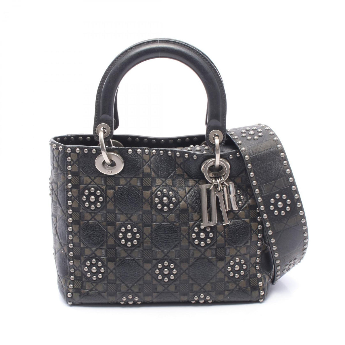 Dior Lady Dior Black Leather Hand Bag