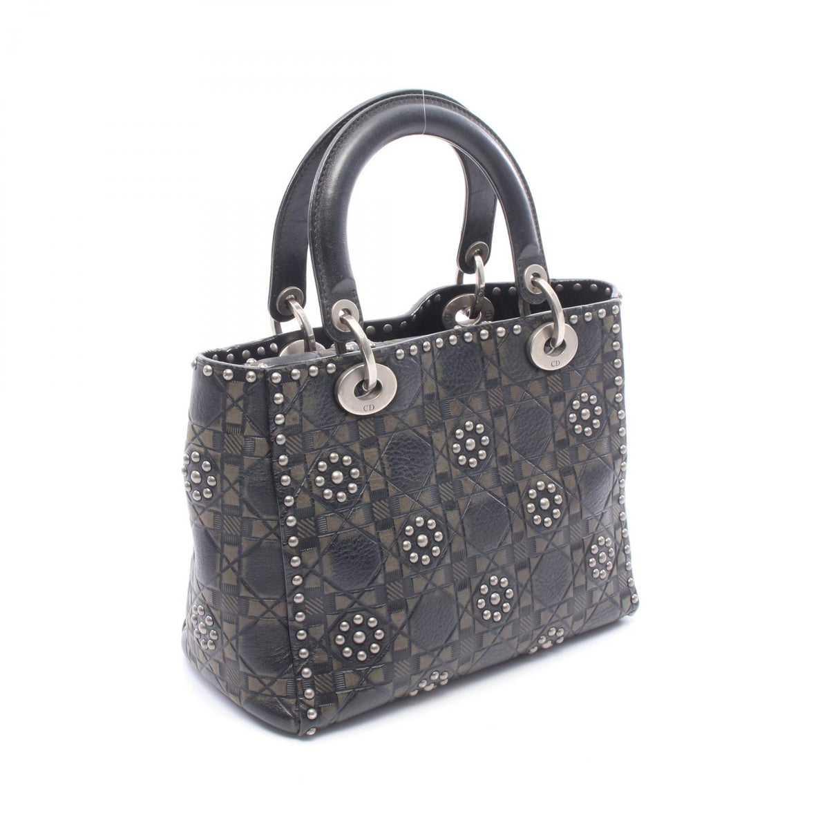 Dior Lady Dior Black Leather Hand Bag