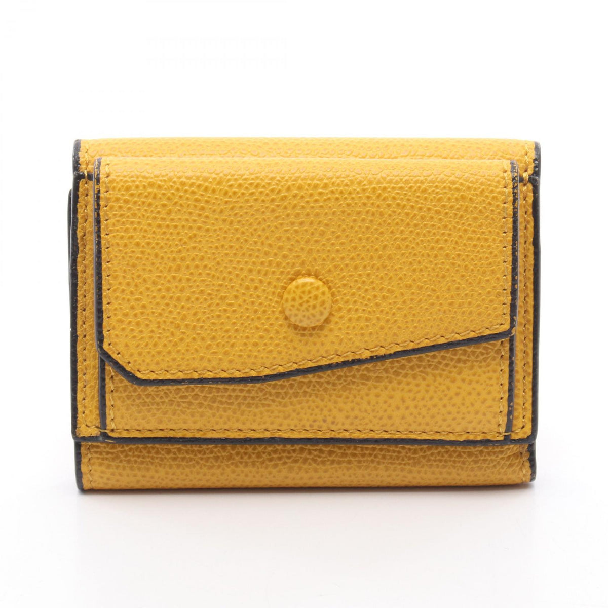 Valextra Compact Leather Tri-Fold Wallet