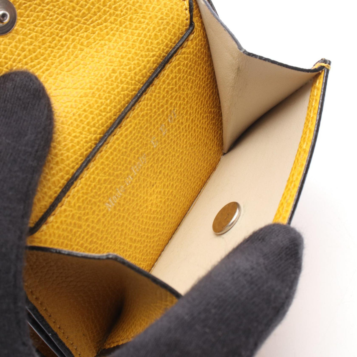 Valextra Compact Leather Tri-Fold Wallet