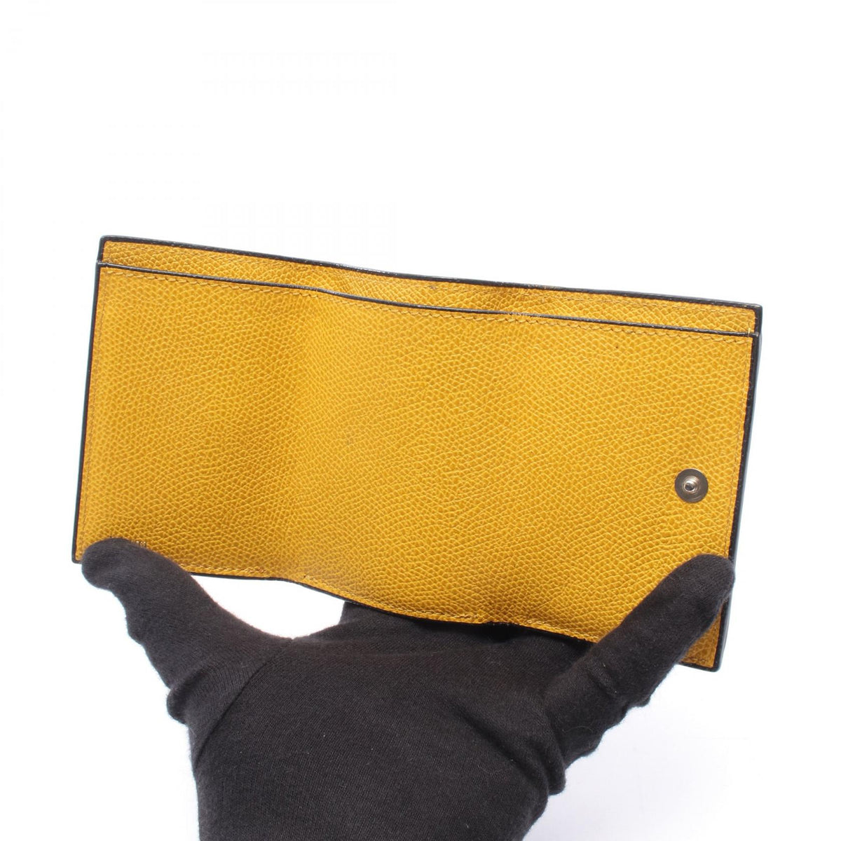 Valextra Compact Leather Tri-Fold Wallet