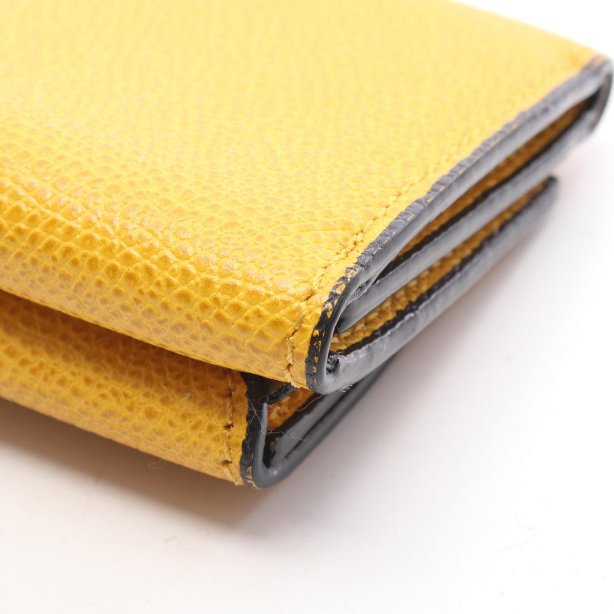 Valextra Compact Leather Tri-Fold Wallet