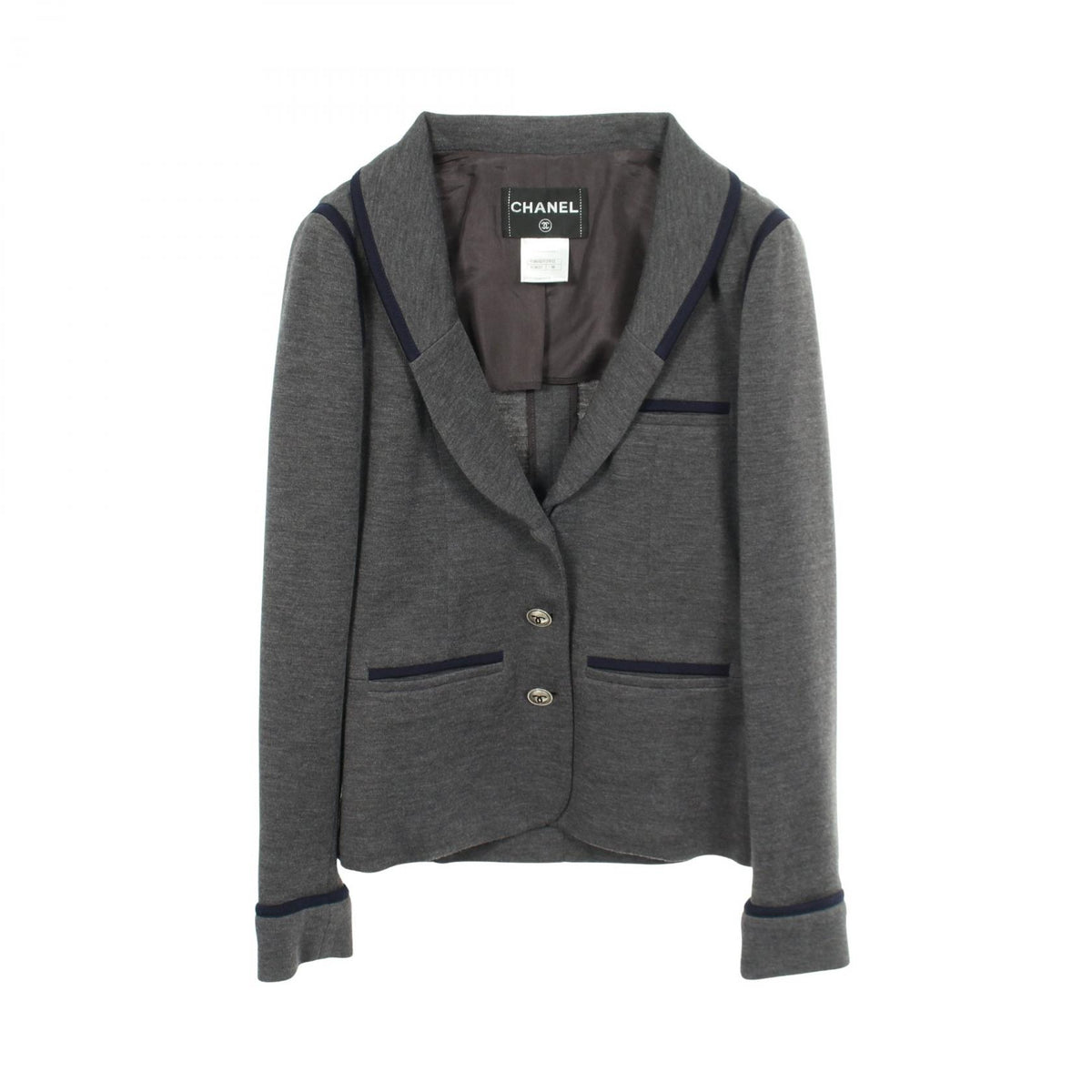 CHANEL CC Button Tailored Wool Blazer Size 38