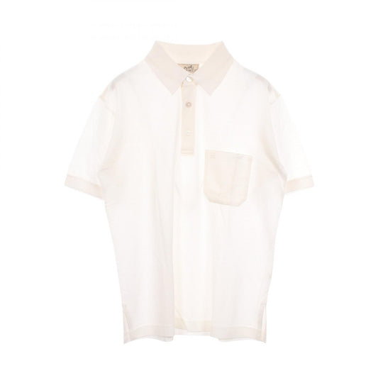 HERMES H-Embroidered Cotton Short Sleeve Polo Shirt Size S