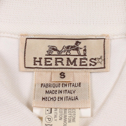 HERMES H-Embroidered Cotton Short Sleeve Polo Shirt Size S