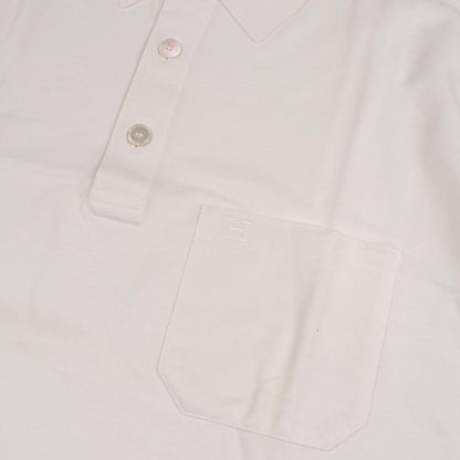 HERMES H-Embroidered Cotton Short Sleeve Polo Shirt Size S