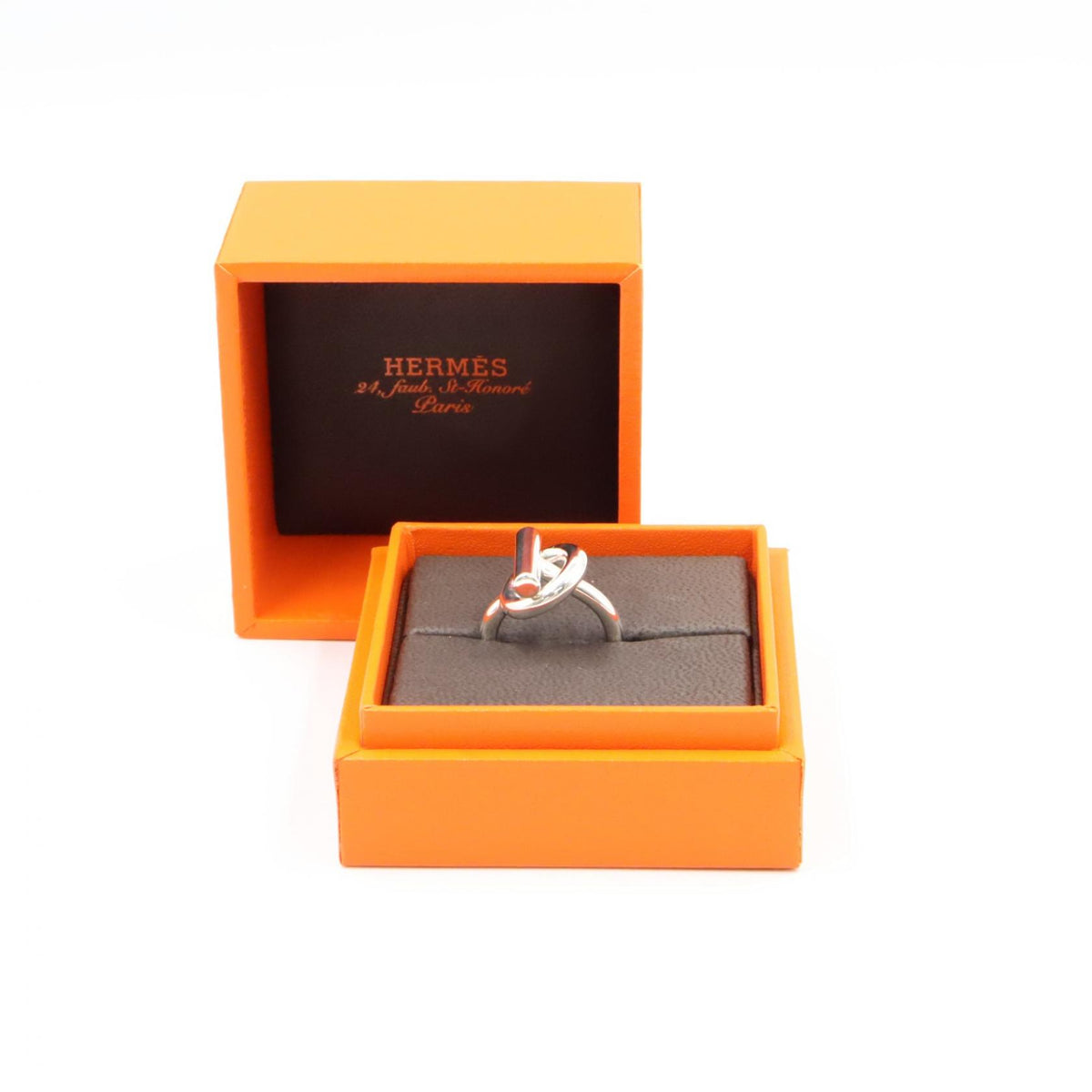 HERMES Echappee MM Silver 925 Ring Size JP 9
