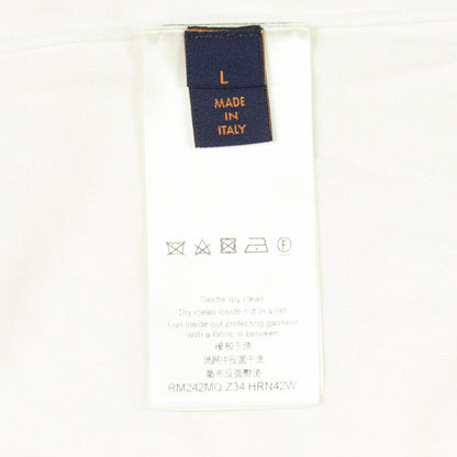 LOUIS VUITTON Logo Knit Short Sleeve T-Shirt White Size L