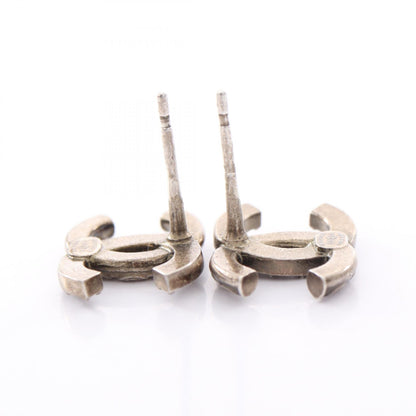 CHANEL Coco Mark Metal Rhinestone Earrings