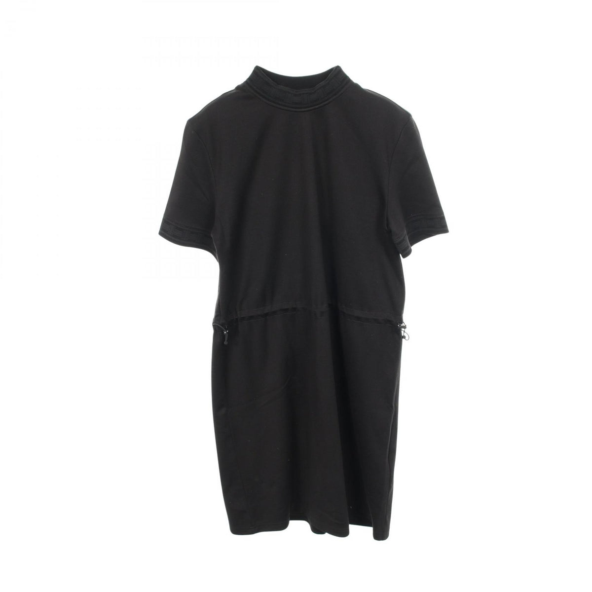 HERMES Neck Logo Silk Cotton Short Sleeve Dress Size 36
